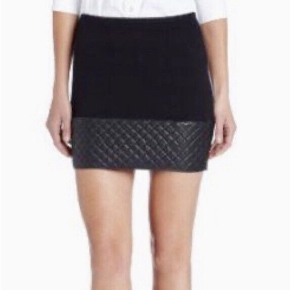 Bailey 44 Black Pleather Quilted Skirt